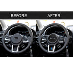 4 in 1 Car Carbon Fiber Blue Steering Wheel Button Decorative Sticker for Subaru Forester 2016-2018, Left and Right Drive Universal, For Subaru Forester 2016-2018(Blue)