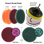 22 in 1 Floor Wall Window Glass Cleaning Descaling Electric Drill Brush Head Set, 22 in 1