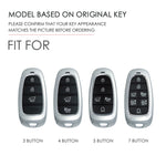Hallmo Car Cowhide Leather Key Protective Cover Key Case for Hyundai 5-button, For Hyundai 5-button
