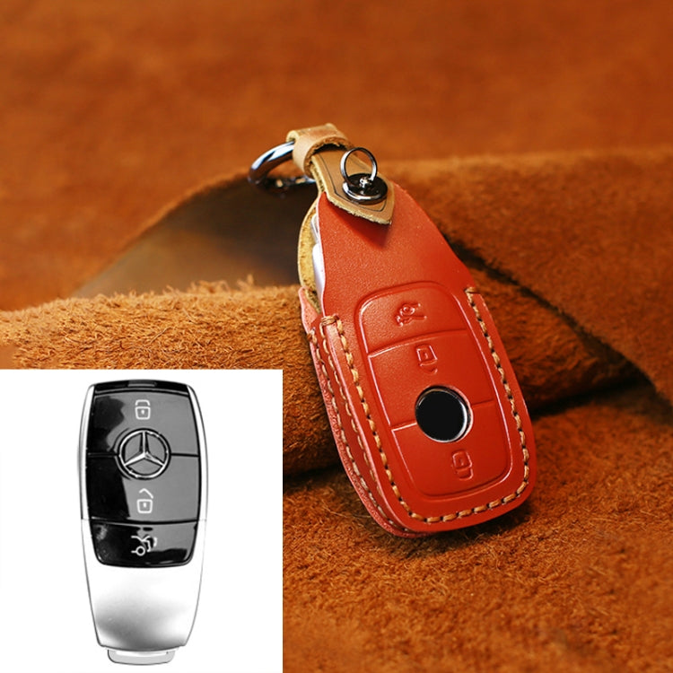 For Mercedes-Benz New Style Car Cowhide Leather Key Protective Cover Key Case, For Mercedes-Benz New Style