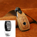 For Mercedes-Benz New Style Car Cowhide Leather Key Protective Cover Key Case, For Mercedes-Benz New Style