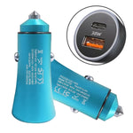 PD 20W Aluminum Alloy Dual Interface Car Fast Charger
