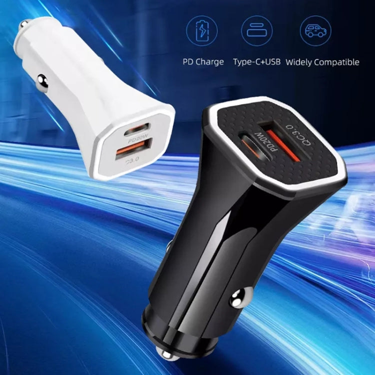 PD + QC3.0 Car 2 in 1 Square Fast Charger Car Cigarette Lighter, Car Square Charger