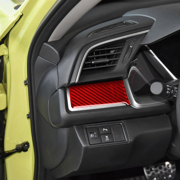 Car Carbon Fiber Central Control Left Decorative Sticker for Honda Tenth Generation Civic 2016-2019, Left Drive, Central Control Left Sticker Left Drive