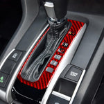 Car Carbon Fiber Gear Button Frame Decorative Sticker for Honda Tenth Generation Civic 2016-2019, Right Drive, Gear Button Right Drive