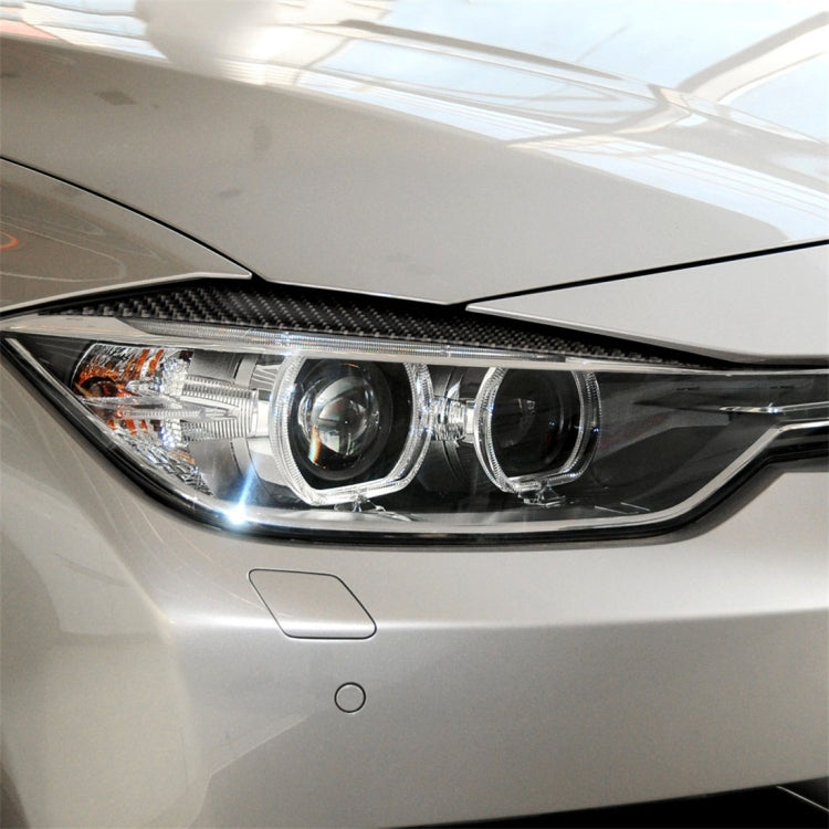 1 Pairs Carbon Fiber Car Lamp Eyebrow Decorative Sticker for BMW F30 2013-2015, Lamp Eyebrow