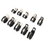 10 PCS Car Rubber Cushion Pipe Clamps Stainless Steel Clamps, Size: 13/8 inch (42mm), Size: 13/8 inch (42mm)