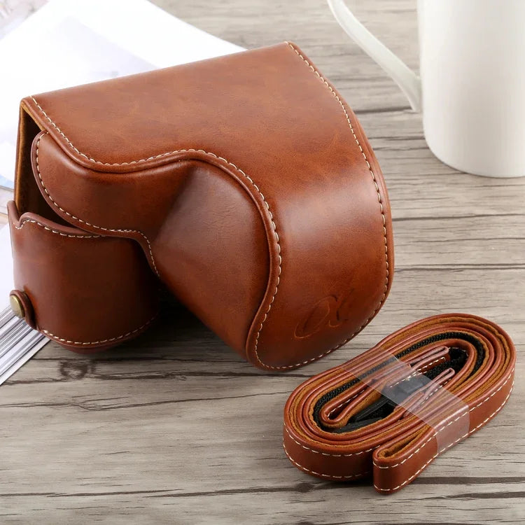 Full Body Camera PU Leather Case Bag with Strap for Sony A6300, For Sony A6300