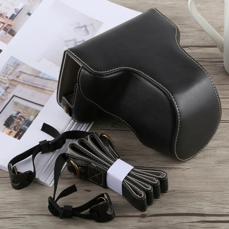 Full Body Camera PU Leather Case Bag with Strap for Fujifilm X-A5, For FUJI  X-A5