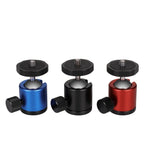 Mini 360 Degree Rotation Panoramic Metal Ball Head for DSLR & Digital Cameras, Black, Blue, Red
