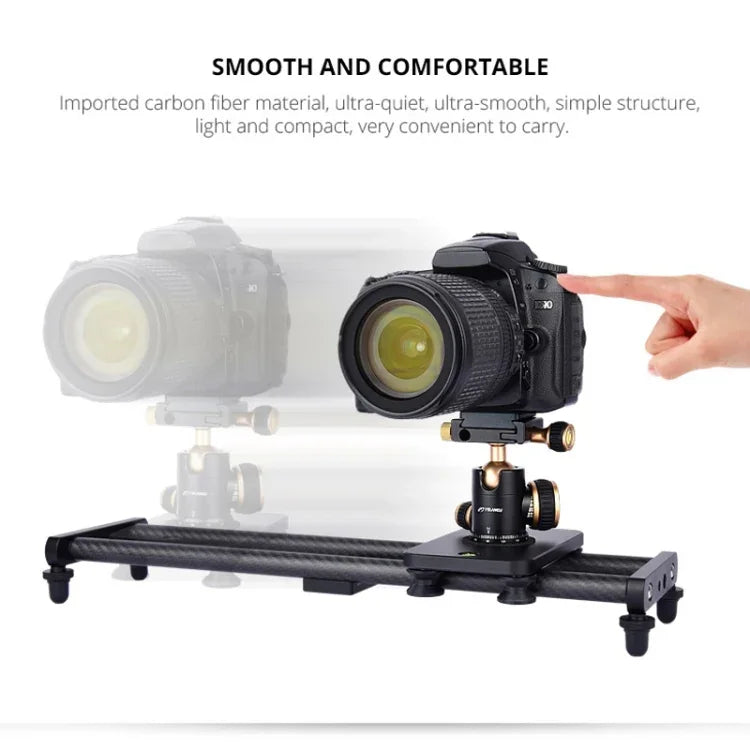 YELANGU L40T 40cm Carbon Fiber Slide Rail Track for SLR Cameras / Video Cameras, L40T 40cm