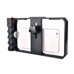 YLG0901B Vlogging Live Broadcast Smartphone Plastic Cage Video Rig Filmmaking Recording Handle Stabilizer Bracket for iPhone, Galaxy, Huawei, Xiaomi, HTC, LG, Google, and Other Smartphones, YLG0901B