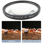 RUIGPRO for GoPro HERO 7/6 /5 Professional 52mm 10X Close-up Lens Filter with Filter Adapter Ring & Lens Cap, 10X Close-up Lens