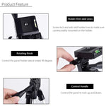 3120 Live Broadcast Tripod 4-Section Folding Legs Aluminum Alloy Tripod Mount with U-Shape Three-Dimensional Tripod Head for DSLR & Digital Camera, Adjustable Height: 34-103cm, 3120 Silver, 3120 Black
