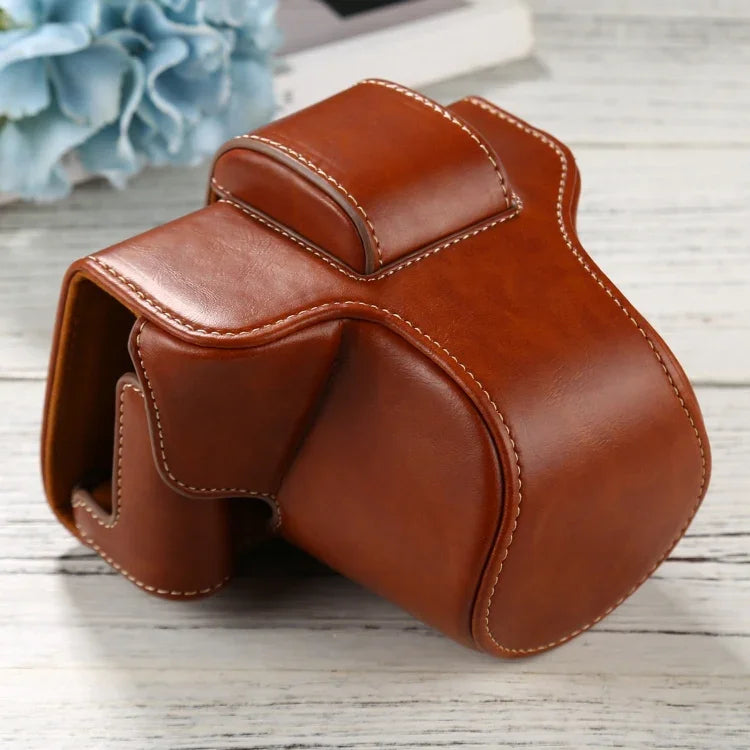 PU Leather Camera Full Body Case Bag with Strap for FUJIFILM X-T200 (15-45mm Lens), For FUJI  X-T200