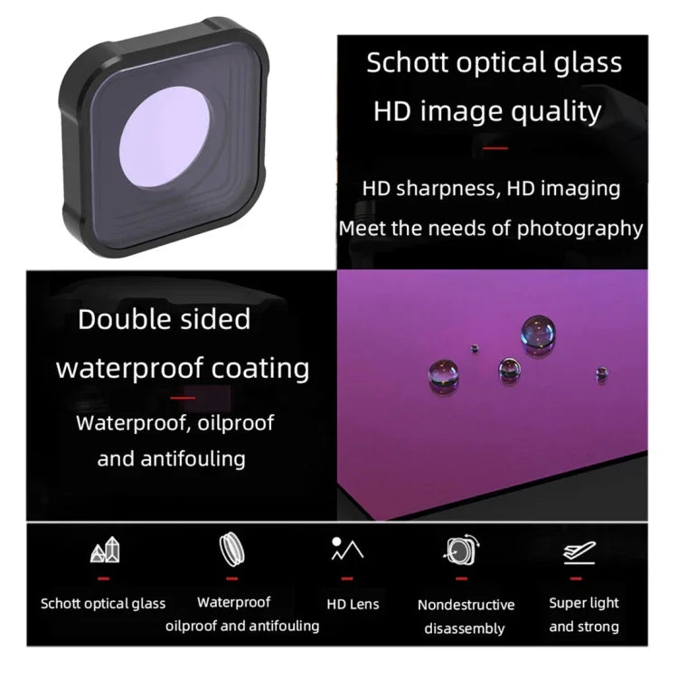 JSR KB Series NIGHT Light Pollution Reduction Lens Filter for GoPro HERO13 Black /12 Black /11 Black /10 Black /9 Black, NIGHT