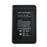 For Sony NP-BX1 LCD Display USB Triple Charger with USB Cable, For Sony NP-BX1 (3 Channel)