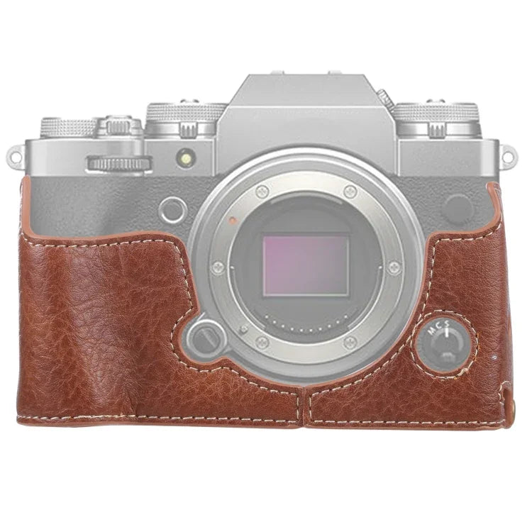 1/4 inch Thread Litchi Texture PU Leather Camera Half Case Base for FUJIFILM X-T4, For FUJIFILM X-T4 Litchi