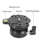 BEXIN DY-60N 3/8 inch Thread Dome Professional Tripod Leveling 360 Degree Panorama Head Base with Bubble Level & 3/8 inch Screw Adapter, DY-60N 3/8 inch