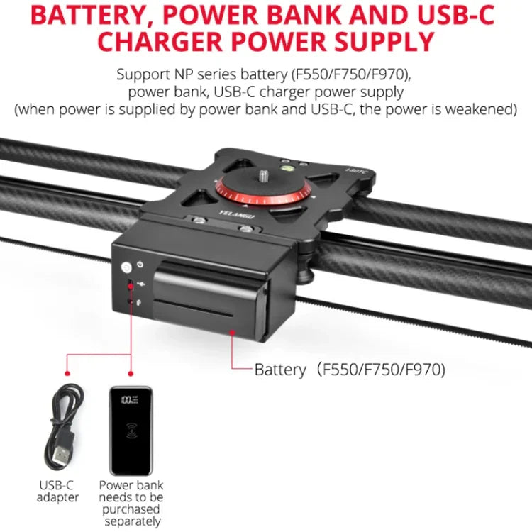 YELANGU L80TC 80cm Electrical Slide Rail Track with 2.4GHz Remote Control for SLR Cameras / Video Cameras, L80TC 80cm