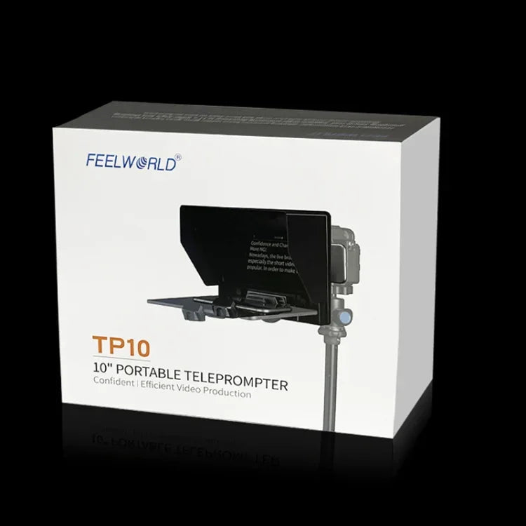 FEELWORLD TP10 Portable 10-inch Folding Teleprompter with Remote Control Lens Adapter Ring For Below 10 inches Smartphone / Tablet, TP10