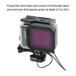45m Waterproof Housing Protective Case + Touch Screen Back Cover for GoPro NEW HERO /HERO6 /5, with Buckle Basic Mount & Screw & (Purple, Red, Pink) Filters, No Need to Remove Lens, Touch Screen + Filters (Transparent)