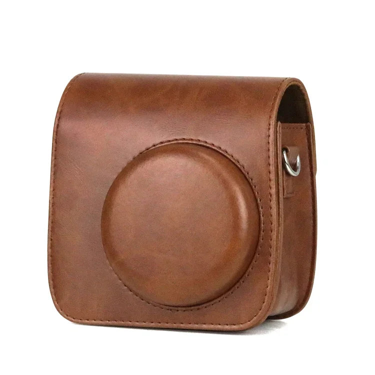 Retro Full Body PU Leather Case Camera  Bag with Strap for FUJIFILM instax mini 7+, For FUJIFILM instax mini 7+
