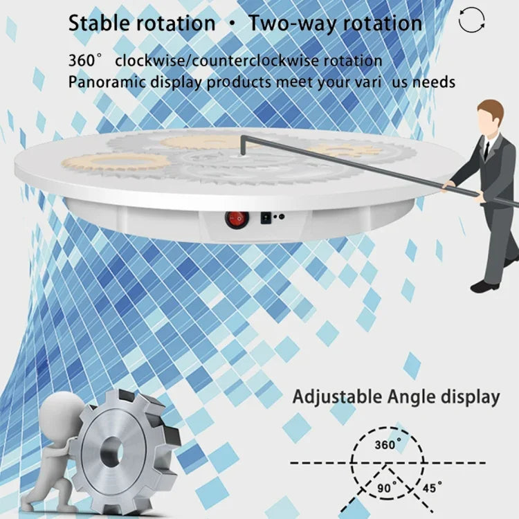 60cm Electric Rotating Display Stand Props Turntable, Load: 100kg, Plug-in Power, EU Plug, 60cm, EU Plug