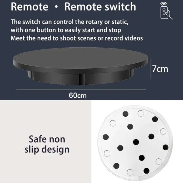 60cm Electric Rotating Display Stand Props Turntable, Load: 100kg, Plug-in Power, UK Plug, 60cm, UK Plug