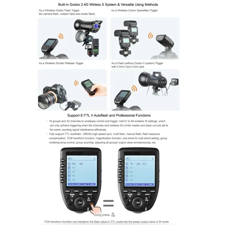 Godox Xpro-S TTL Wireless Flash Trigger for Sony, Xpro-S for Sony