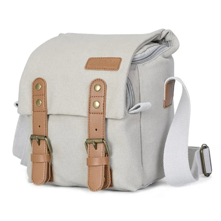 CADEN N1 Simple Retro Multifunctional Canvas Waterproof Digital Camera Photography Bag, N1 Simple Coffee, N1 Simple Beige White