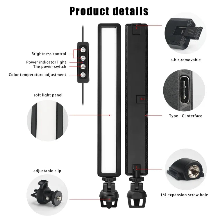 LUXCeO WS66 USB LED Live Video Light 2500K-9000K Bi-color Laptop Conference Fill Light, WS66