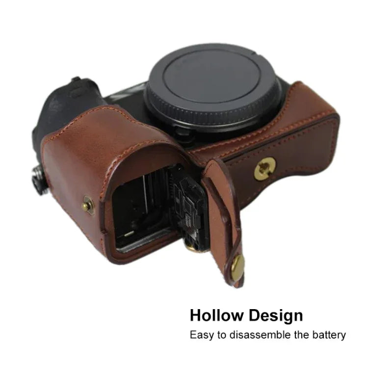 1/4 inch Thread PU Leather Camera Half Case Base for Sony ILCE-A6500 / A6500, For Sony ILCE-A6500 / A6500