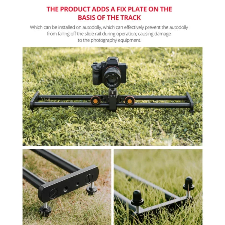 YELANGU L60E 60cm Slide Rail Track + L4 3-Wheel Video Dolly with Phone Clamp & Ballhead, L60E+L4X+PC03+T1