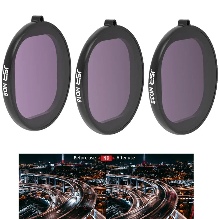 JSR Round Housing 3 in 1 ND8+ND16+ND32 Lens Filter for GoPro HERO8 Black, 3 in 1 ND Lens