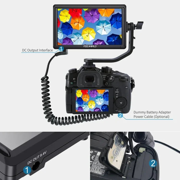 FEELWORLD FW568 V3 6 inch 3D LUT DSLR Camera Field Monitor, IPS Full HD 1920 x 1152,  Support HDMI Input Output Tilt Arm