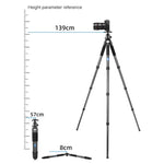 BEXIN RC294 Portable Collapsible Carbon Fiber Camera Tripod with K44 Panoramic BallHead, RC294+K44