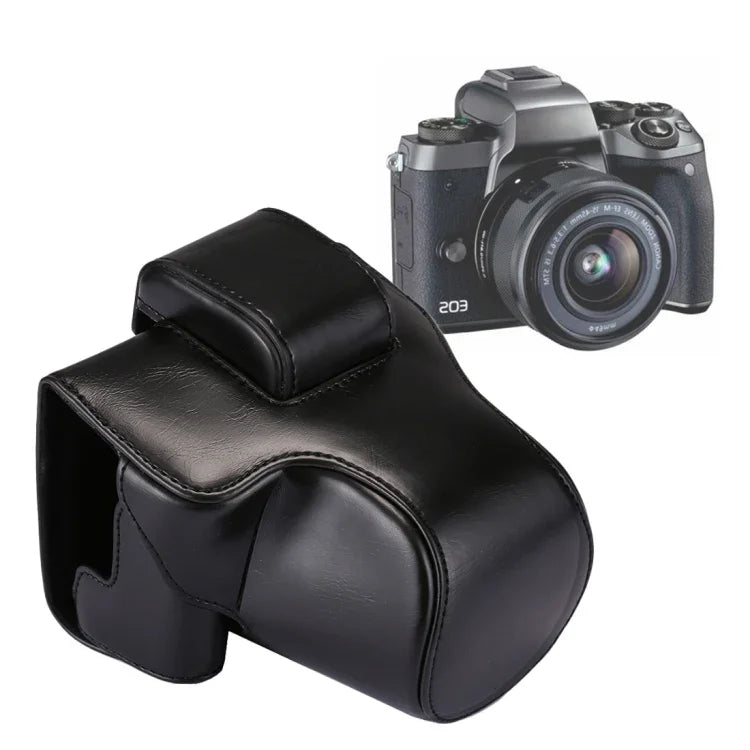 Full Body Camera PU Leather Case Bag with Strap for Canon EOS M5, For EOS M5
