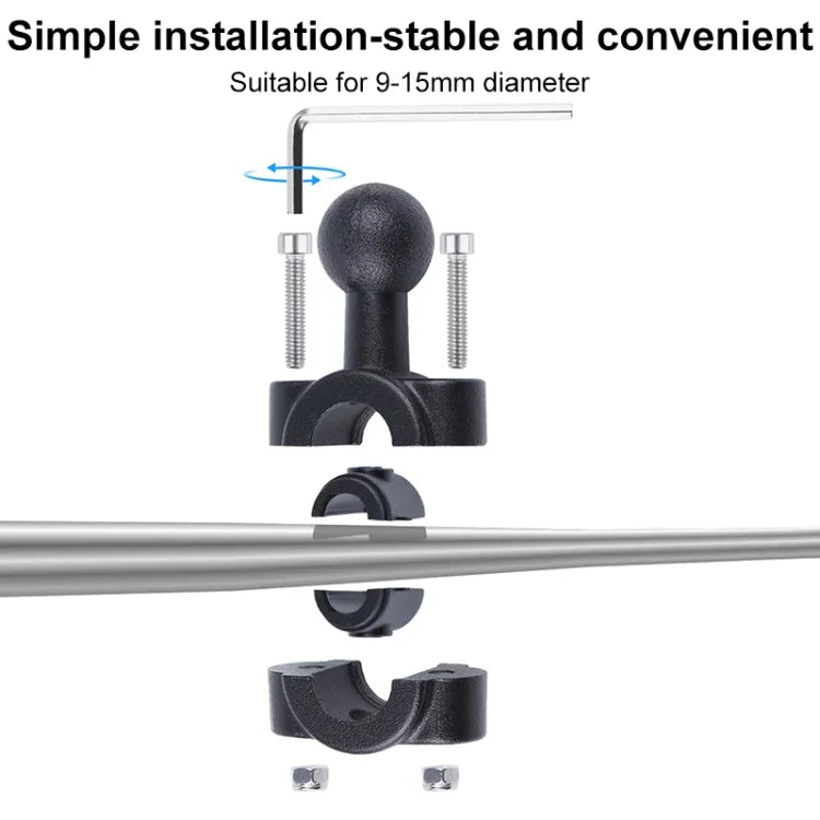 21mm Ballhead Car Front Seat Handlebar Fixed Mount Holder with Tripod Adapter & Screw for GoPro, Insta360, DJI and Other Action Cameras, 21mm 16.3cm