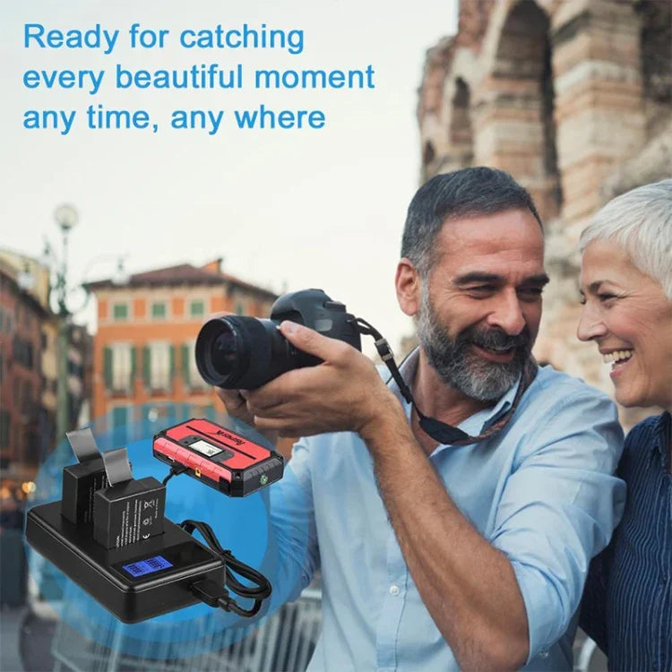 SJCAM SJ7000 / SJ6000 / SJ5000 / SJ4000 Battery LCD Screen Dual Batteries Charger, Displays Charging Capacity, For SJCAM SJ7000