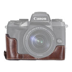 1/4 inch Thread PU Leather Camera Half Case Base for Canon EOS M5, For Canon M5