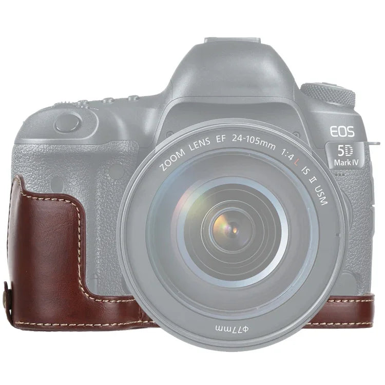 1/4 inch Thread PU Leather Camera Half Case Base for Canon EOS 5D Mark IV / 5D Mark III, For Canon 5D4