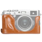 1/4 inch Thread PU Leather Camera Half Case Base for FUJIFILM X100F, For FUJIFILM X100F