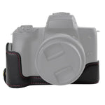 1/4 inch Thread PU Leather Camera Half Case Base for Canon EOS M50 / M50 Mark II, For Canon EOS M50