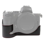1/4 inch Thread PU Leather Camera Half Case Base for Nikon Z50, For Nikon Z50