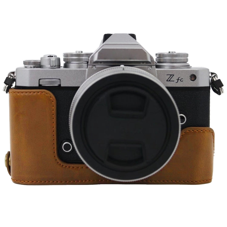 1/4 inch Thread PU Leather Camera Half Case Base for Nikon Z fc, For Nikon Z fc