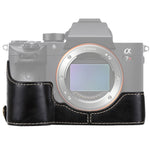 1/4 inch Thread PU Leather Camera Half Case Base for Sony ILCE-A9 / A9 / A7RIII, For Sony A9