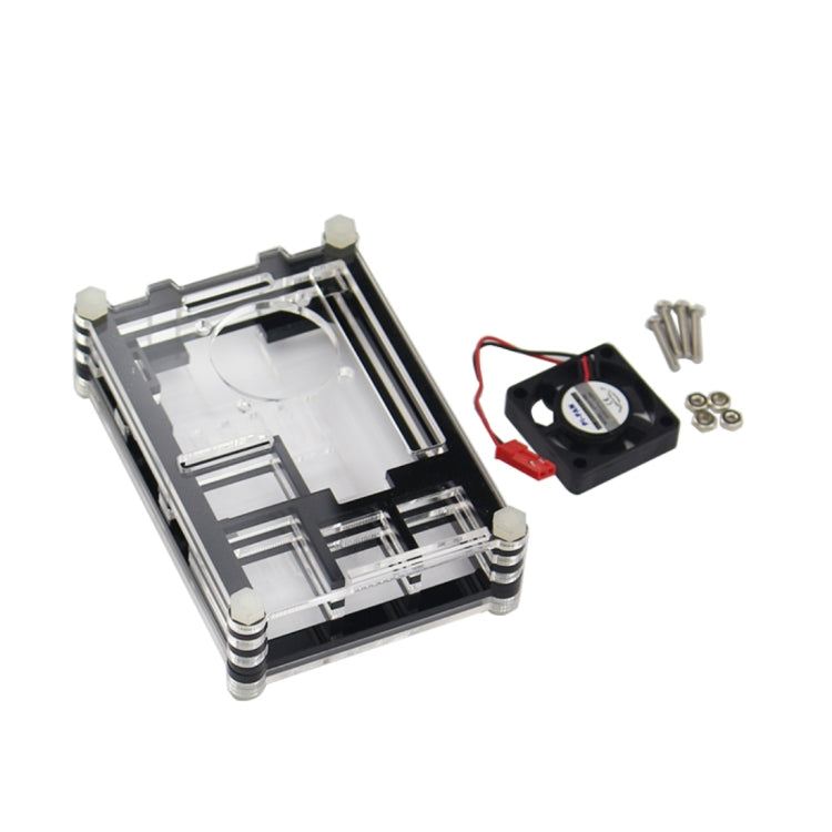 9 Layers Acrylic Box Shell Case with Cooling Fan for Raspberry pi 3