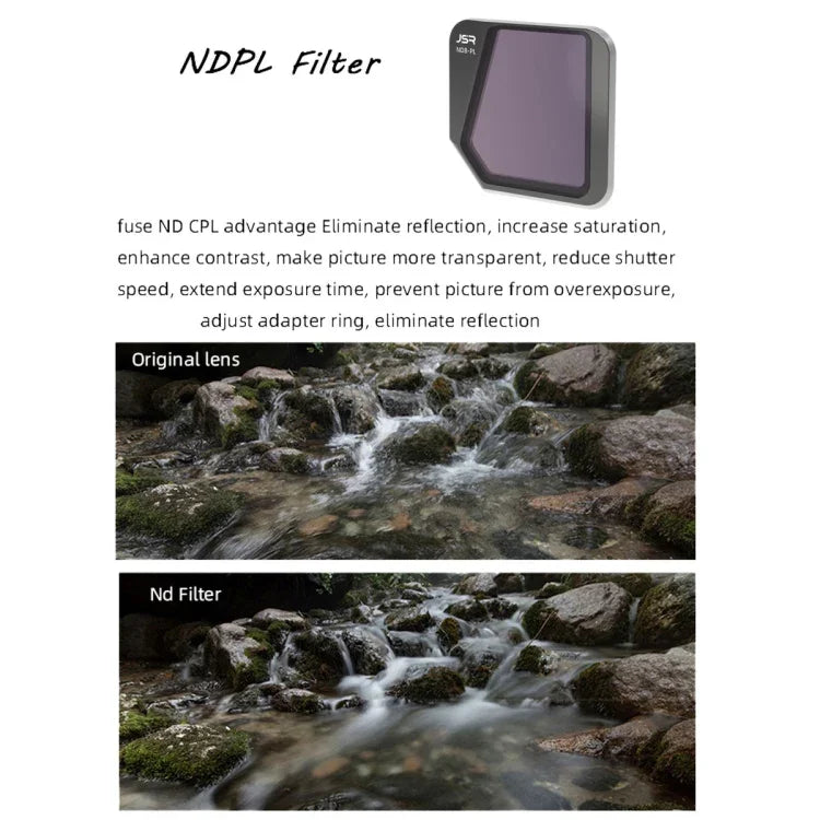 JSR Drone 4 in 1 ND8PL+ND16PL+ND32PL+ND64PL Lens Filter for DJI Mavic 3, ND8PL+ND16PL+ND32PL+ND64PL