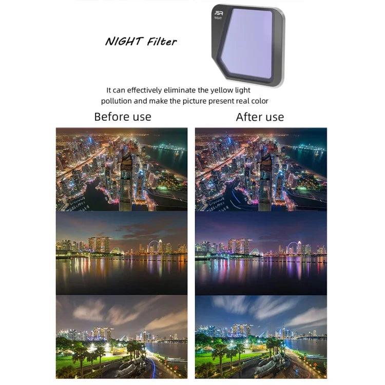 JSR Drone 8 in 1 MCUV+CPL+ND16+32+64+1000+STAR+NIGHT Lens Filter for DJI Mavic 3, MCUV+CPL+ND16+32+64+1000+STAR+NIGHT
